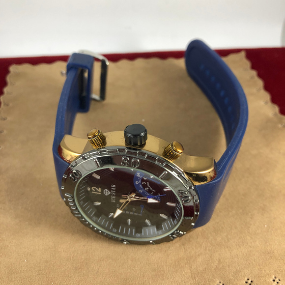 Ice Star Watch Navy and Gold with Gun Metal Bezzel - Picture 3 of 6